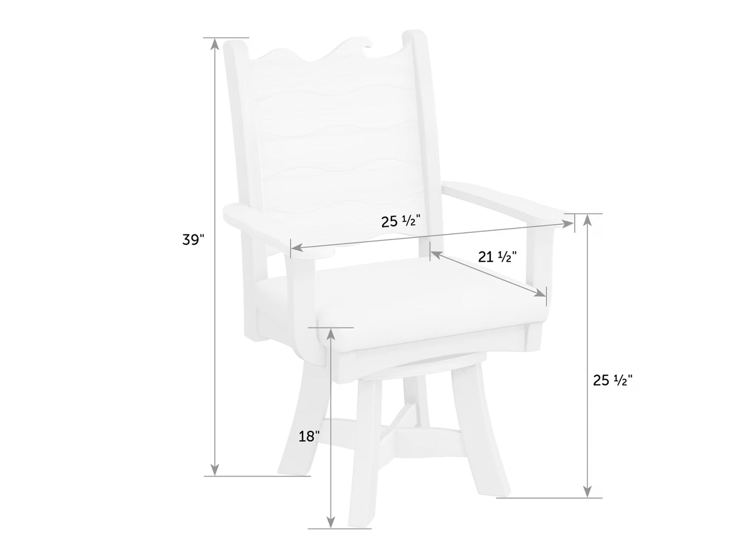 Wave Dining Swivel Arm Chair