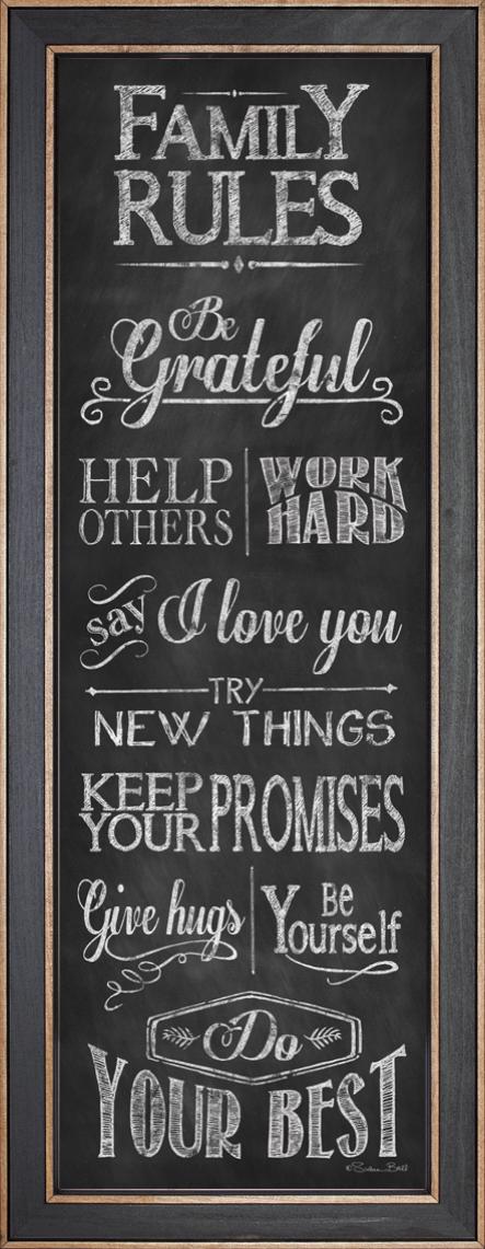 Family Rules Framed Art