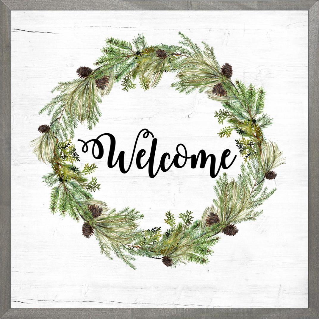 Welcome Wreath Farmhouse Style Artwork