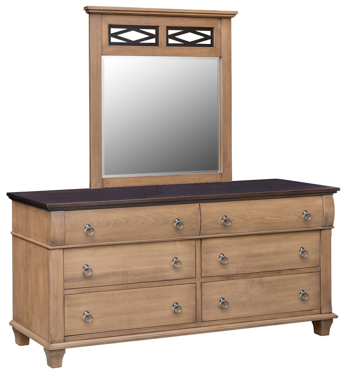 Crescent Creek Low Dresser w/Iron Mirror