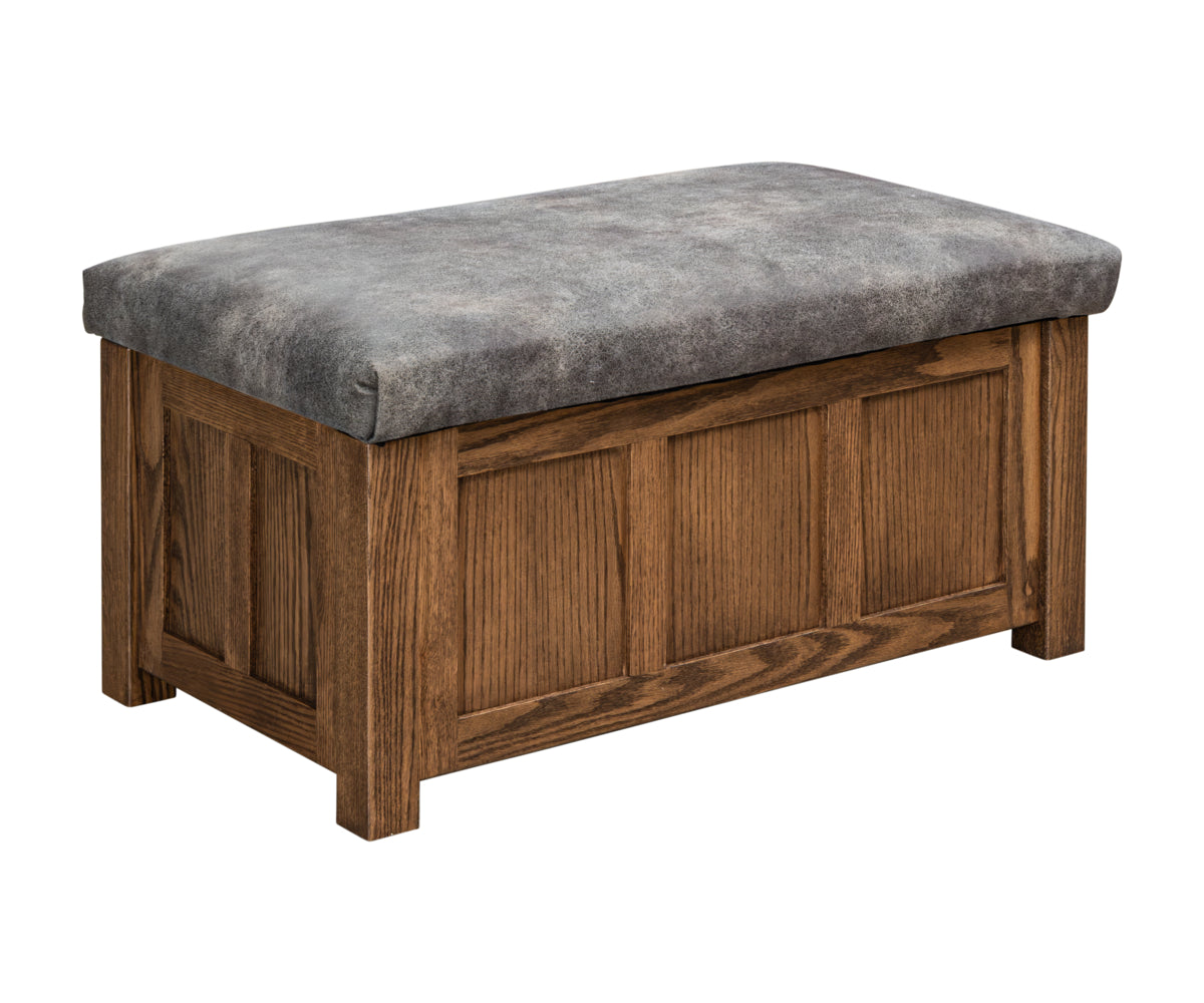 Paneled Mission Storage Ottoman