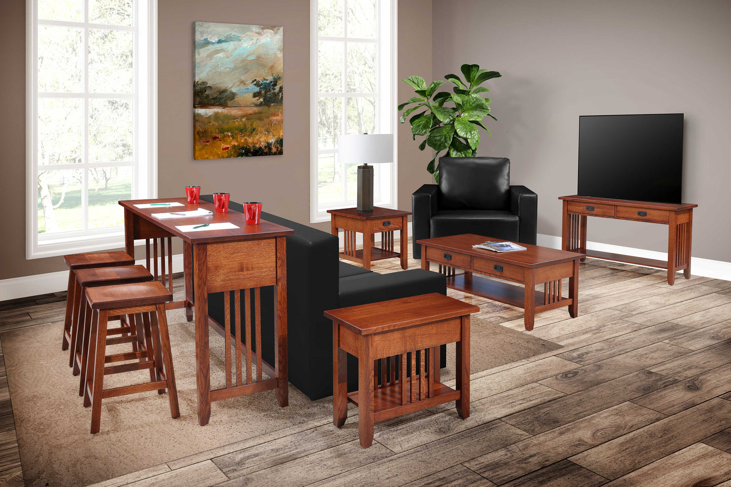 Prairie Mission Square End Table w/Drawer