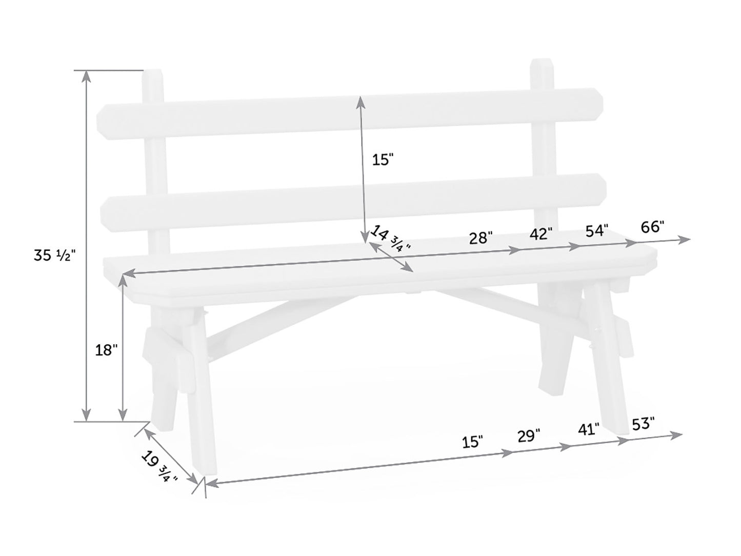 Garden Poly Bench With Back