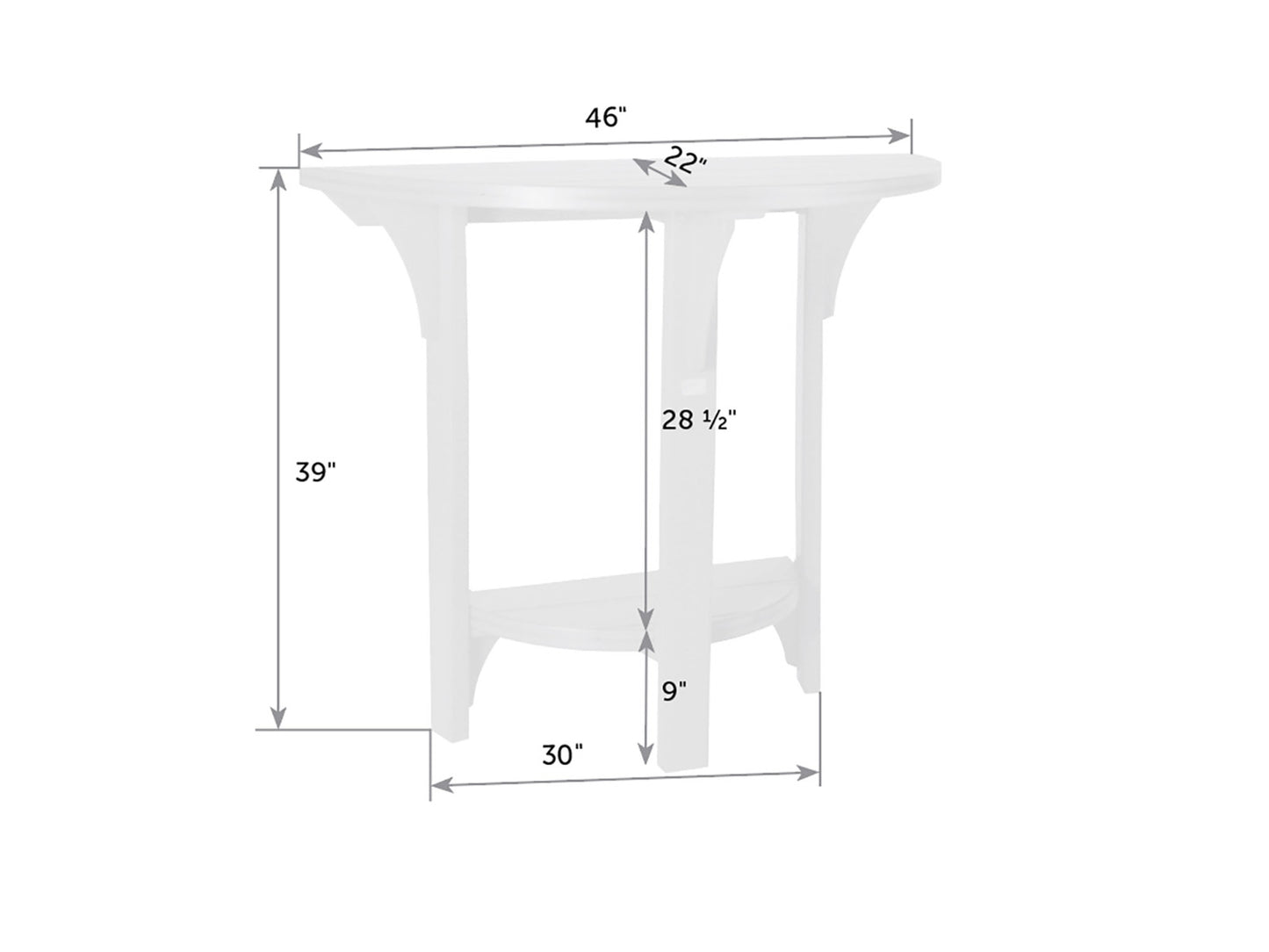 Great Bay Half-Round Poly Bar Table