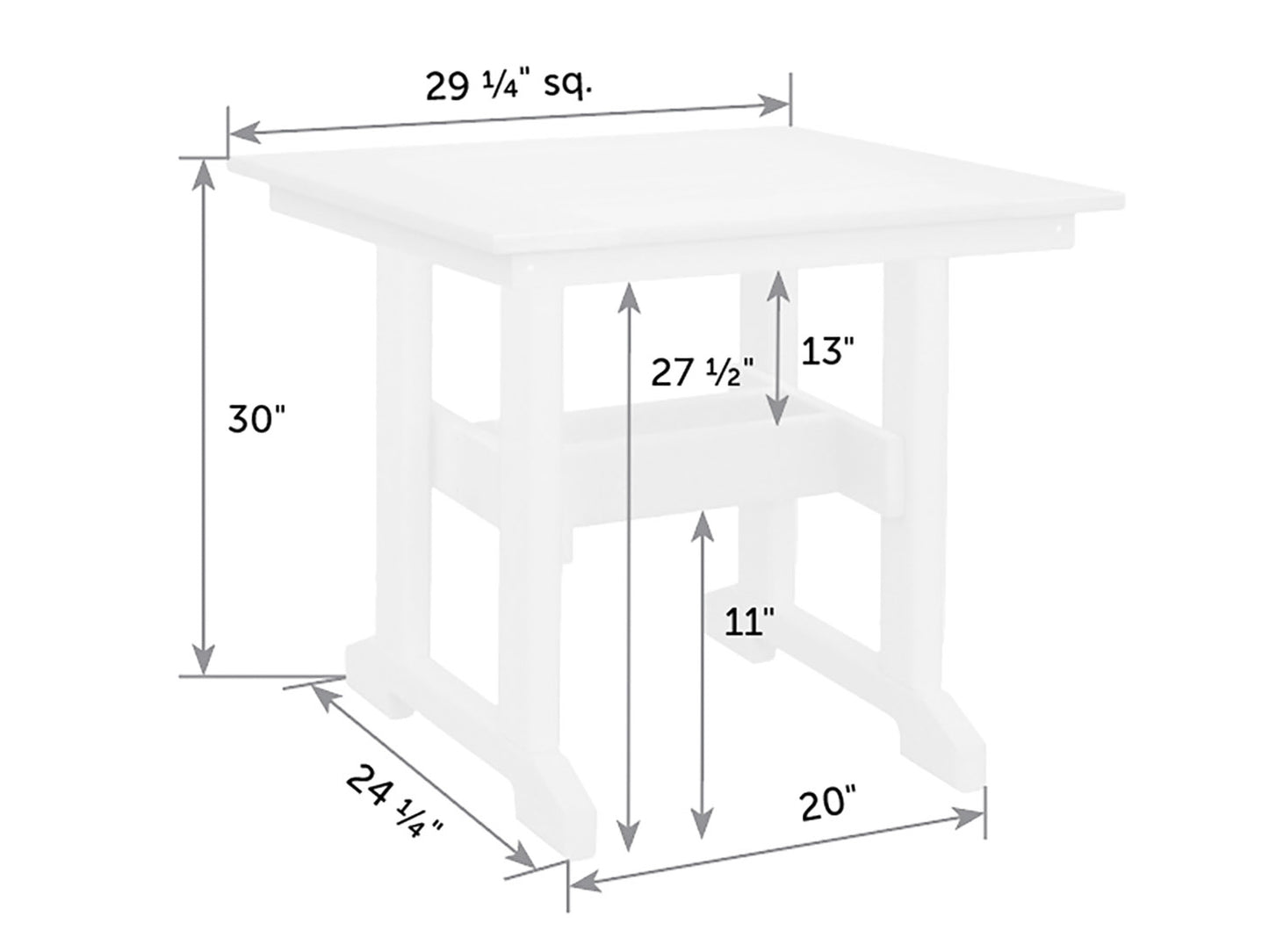 Great Bay Square Poly Dining Table