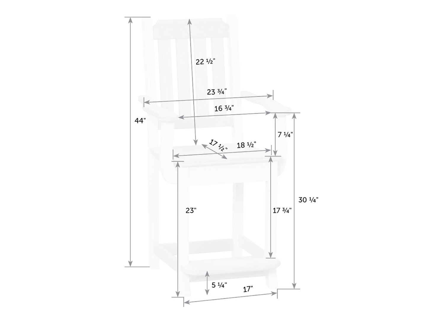 Keystone Poly Arm Counter Chair