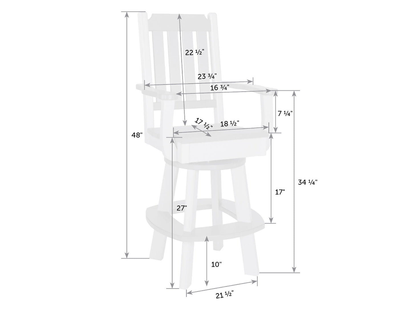 Keystone Poly Bar Swivel Arm Chair