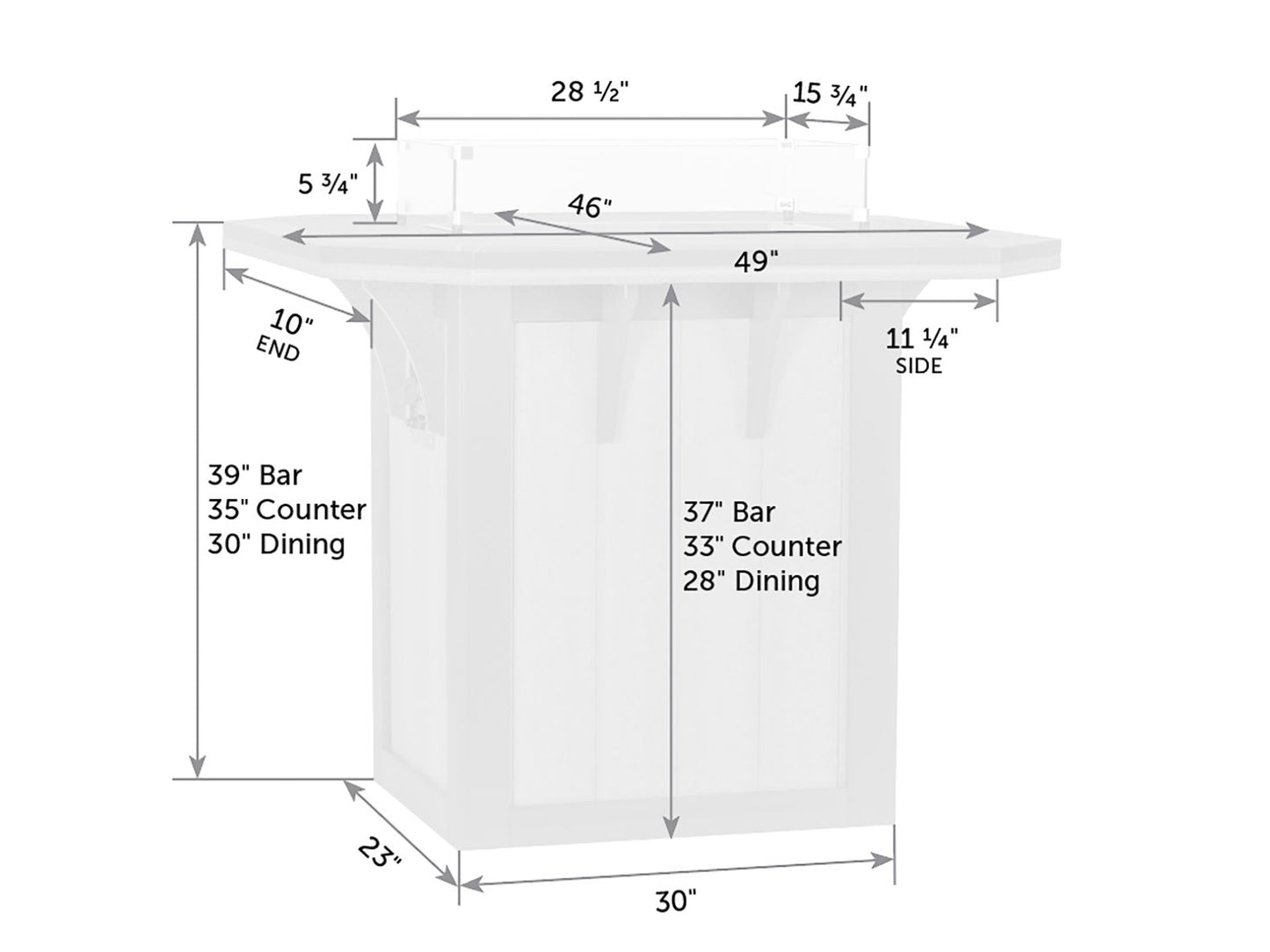 SummerSide Fire Bar Table