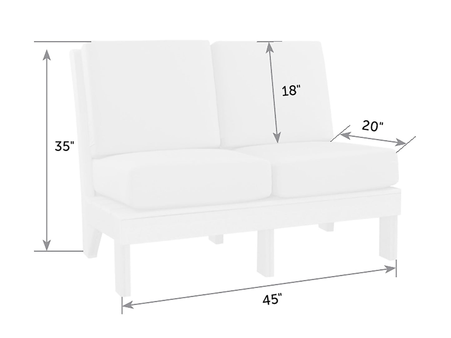 Van Buren Poly Center Loveseat Sectional