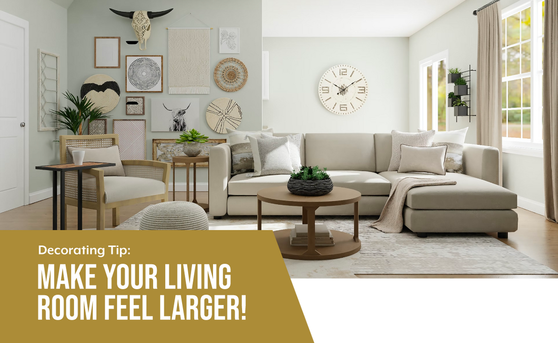 Decorating Tip: Make Your Living Room Feel Larger! - Featured Image