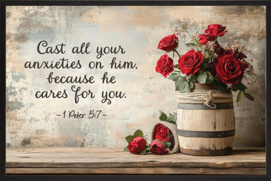 He Cares For You Rose Wall Art