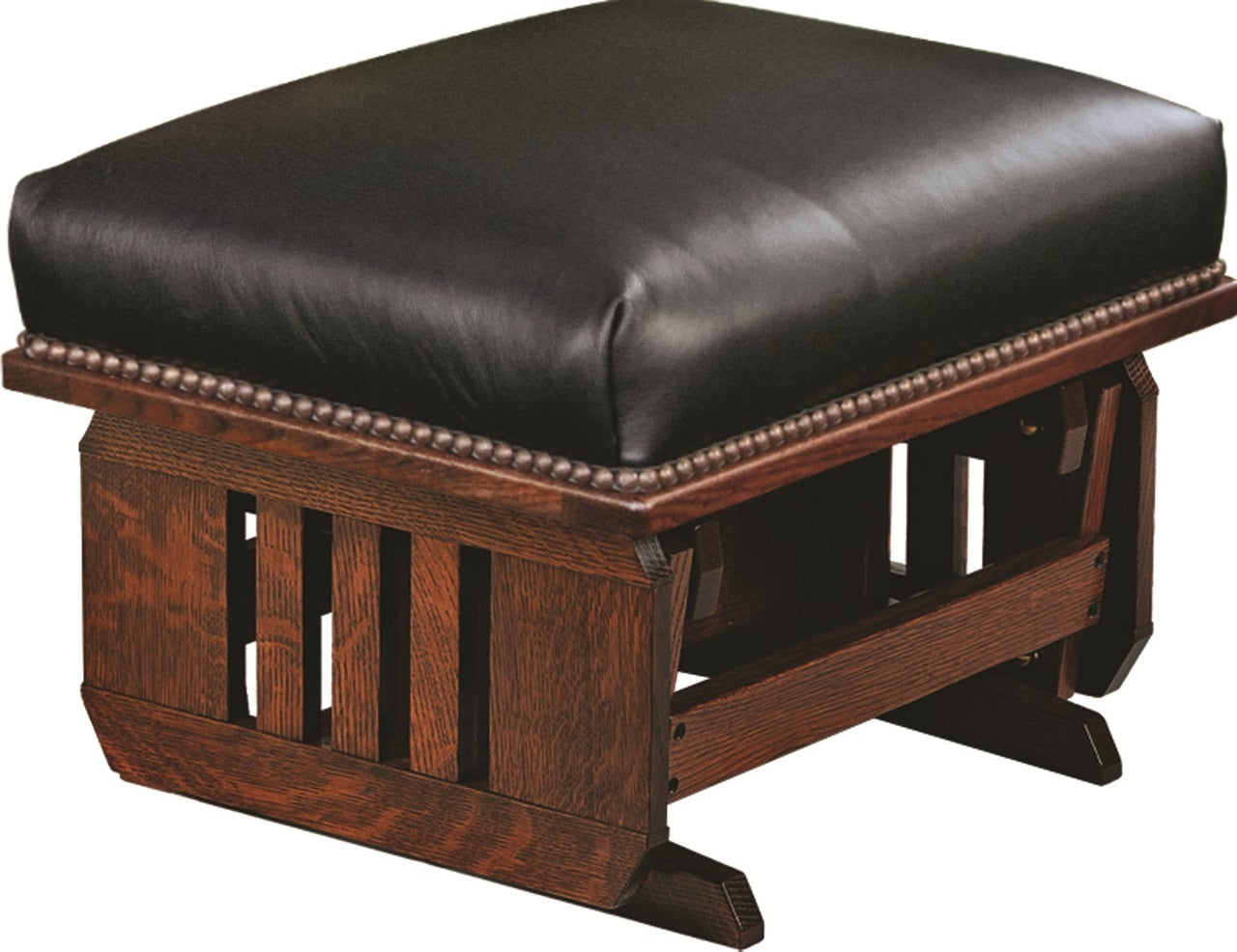 Mission Gliding Ottoman with Slat Sides