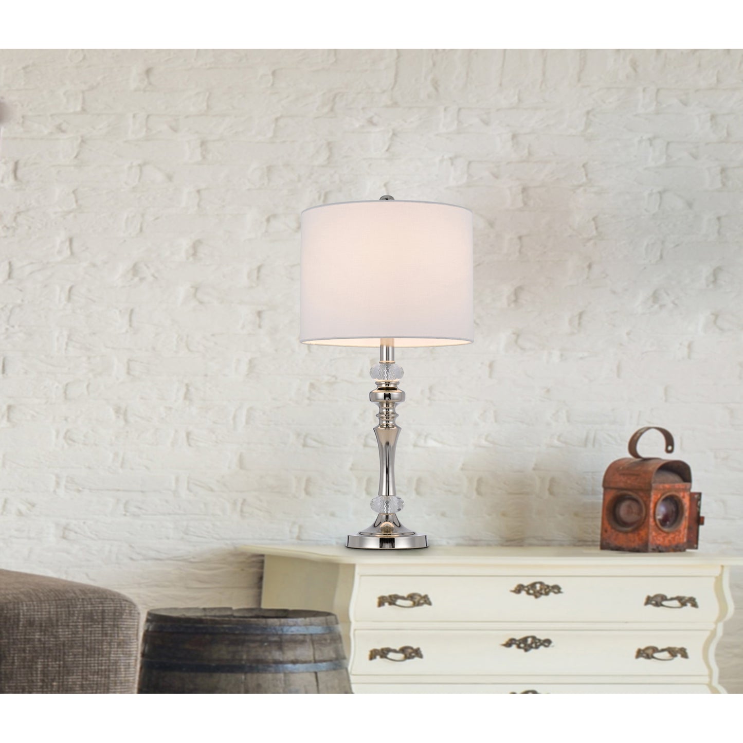 Effingham Chrome Table Lamp Set with Crystal Accents (Set of 2)