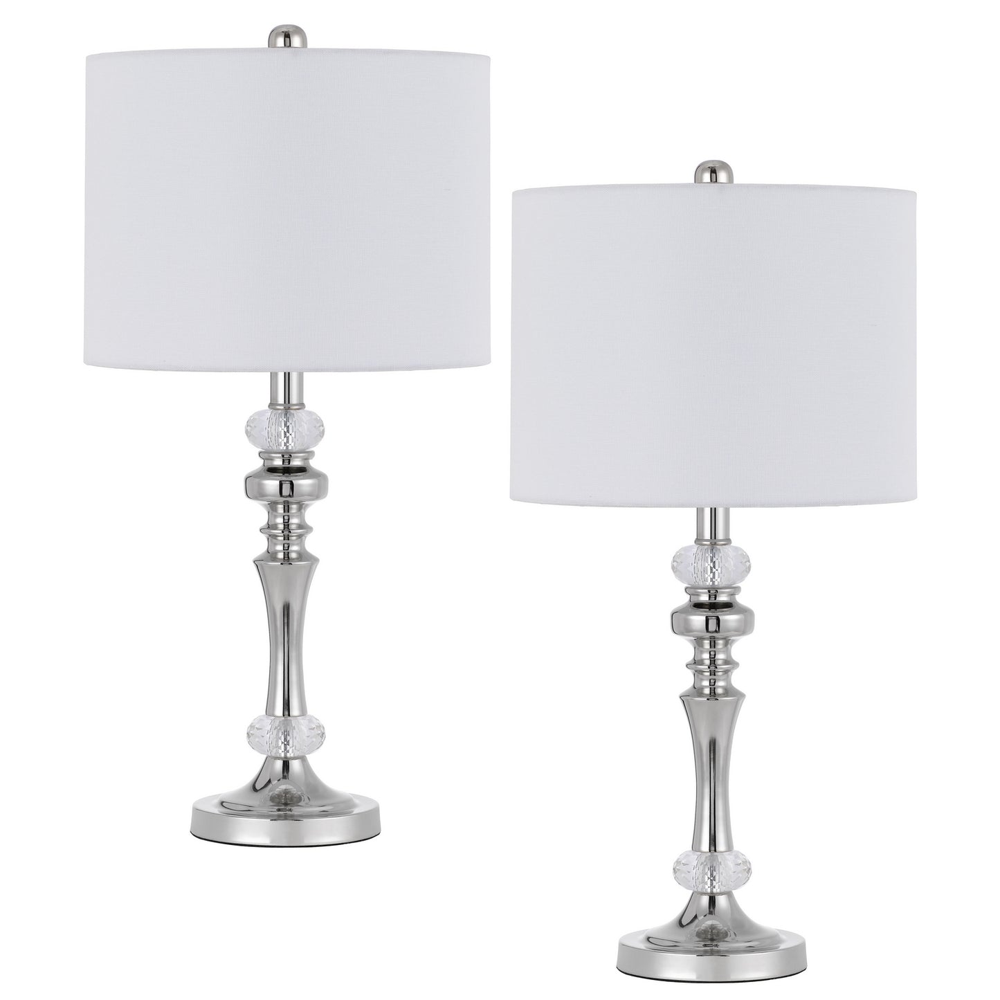 Effingham Chrome Table Lamp Set with Crystal Accents (Set of 2)