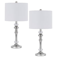 Effingham Chrome Table Lamp Set with Crystal Accents (Set of 2)