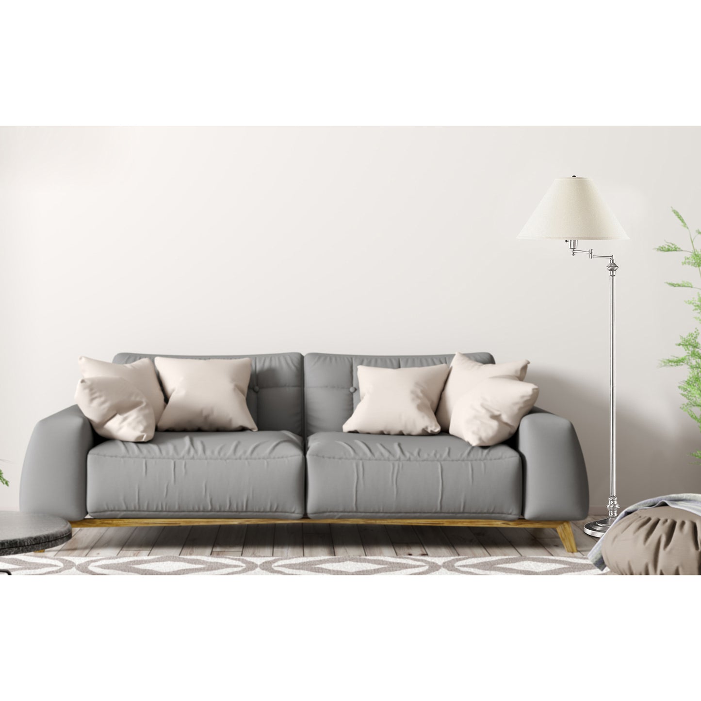 Swing Arm Floor Lamp | Brushed Steel