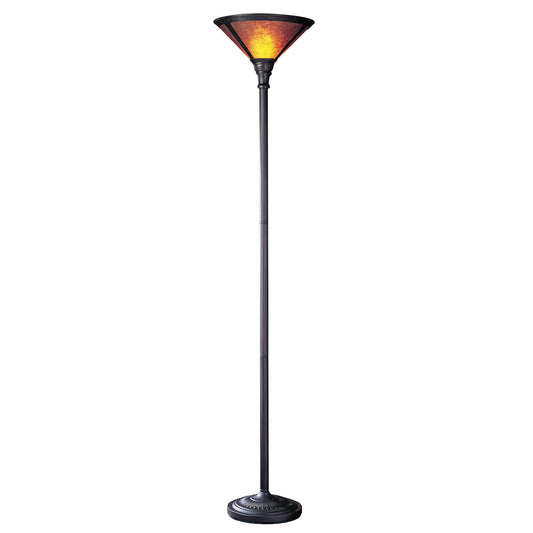 Mica Torchiere Floor Lamp with Rust Finish