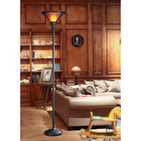 Mica Torchiere Floor Lamp with Rust Finish