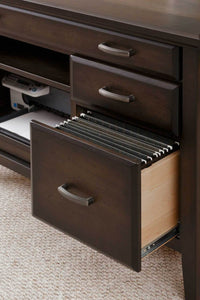 Newport Small Computer Credenza w/Hutch