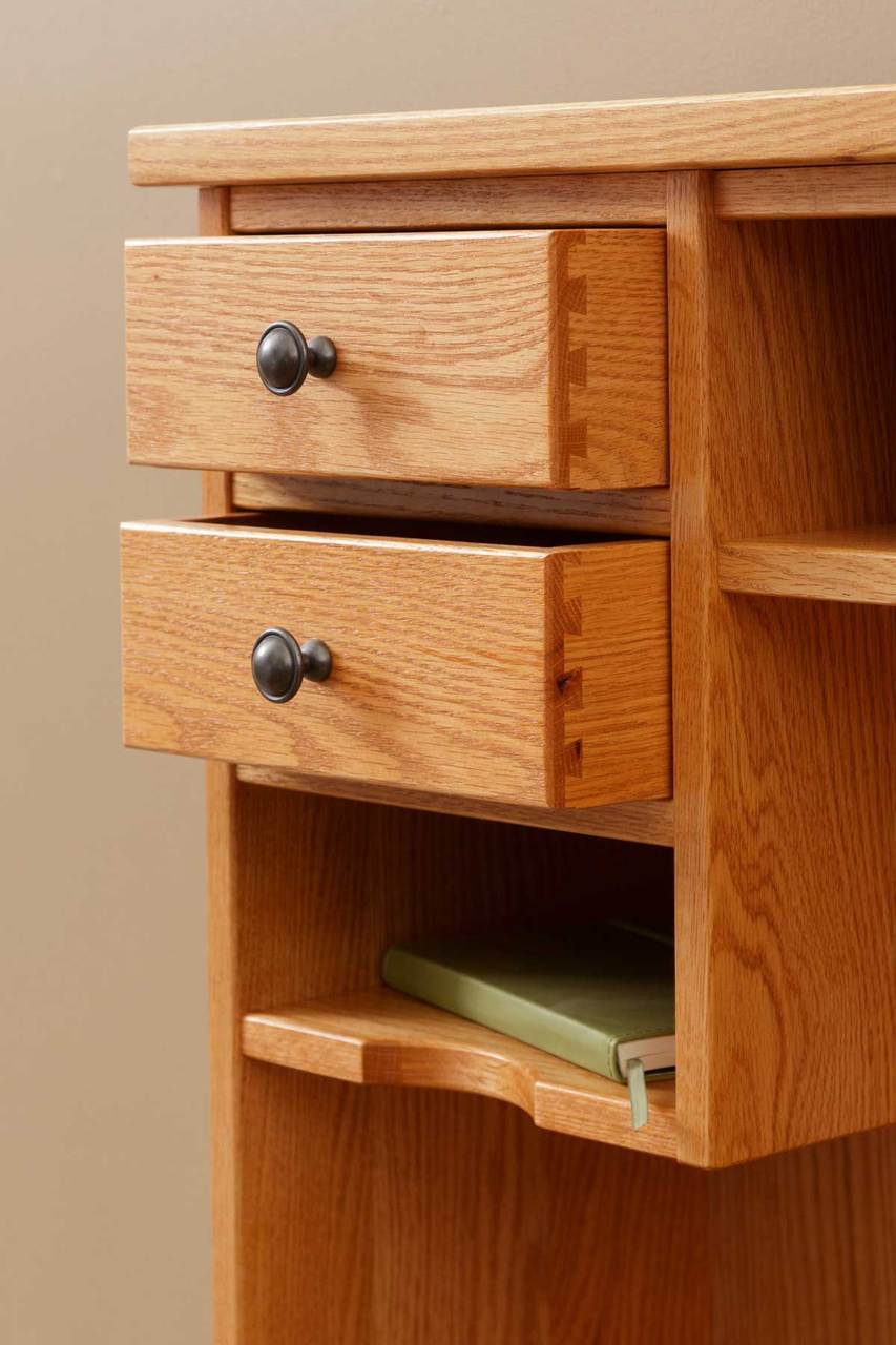 Eshton Single Pedestal Desk with Hutch