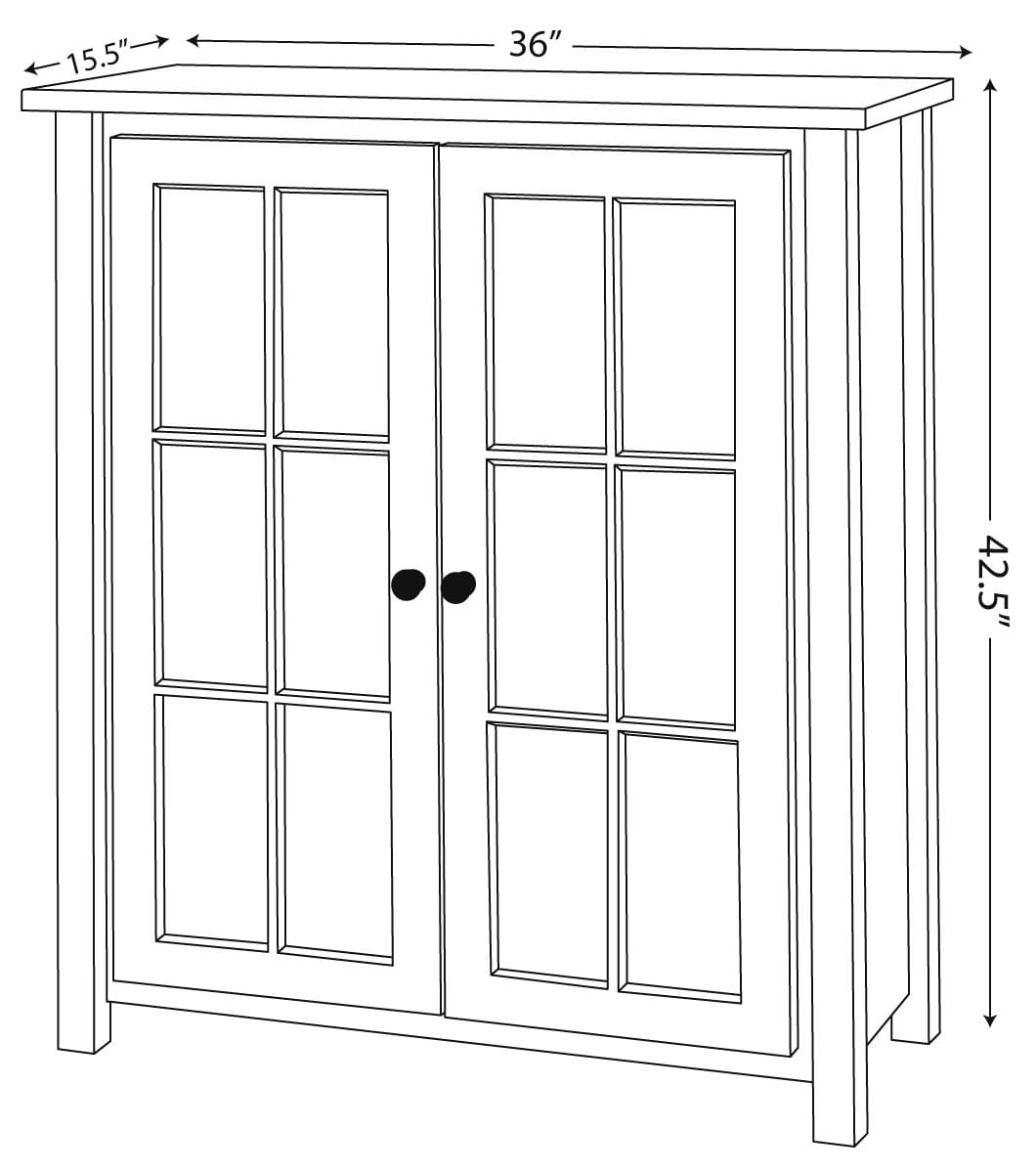 Eshton Bookcase with Glass Doors