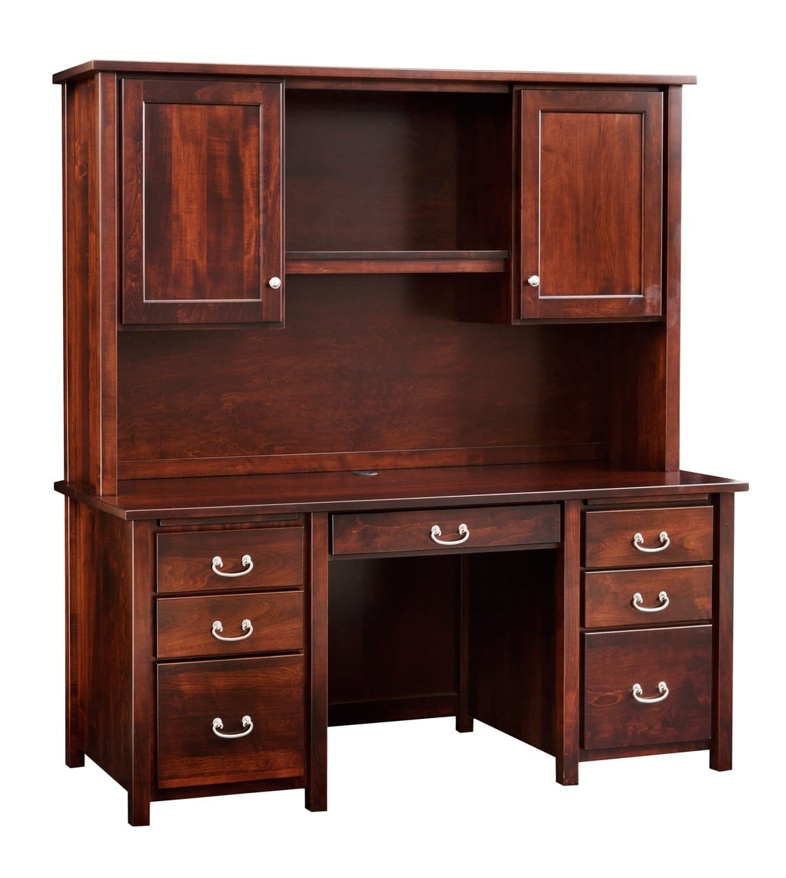 Eshton Double Pedestal Desk w/Hutch