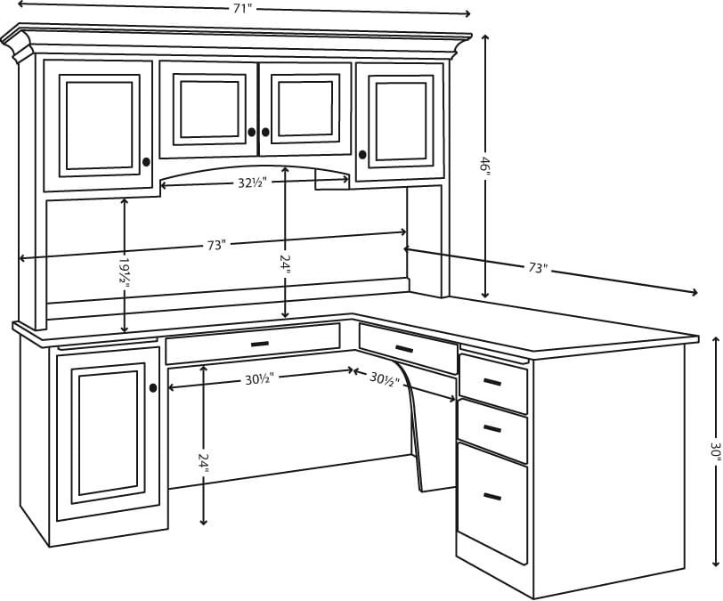 Hampton Hutch Top Corner Desk