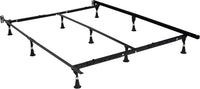 Heavy-Duty Adjustable Steel Bed Frame – 9-Leg Support, Center Rail, Tool-Free Assembly, Fits All Sizes