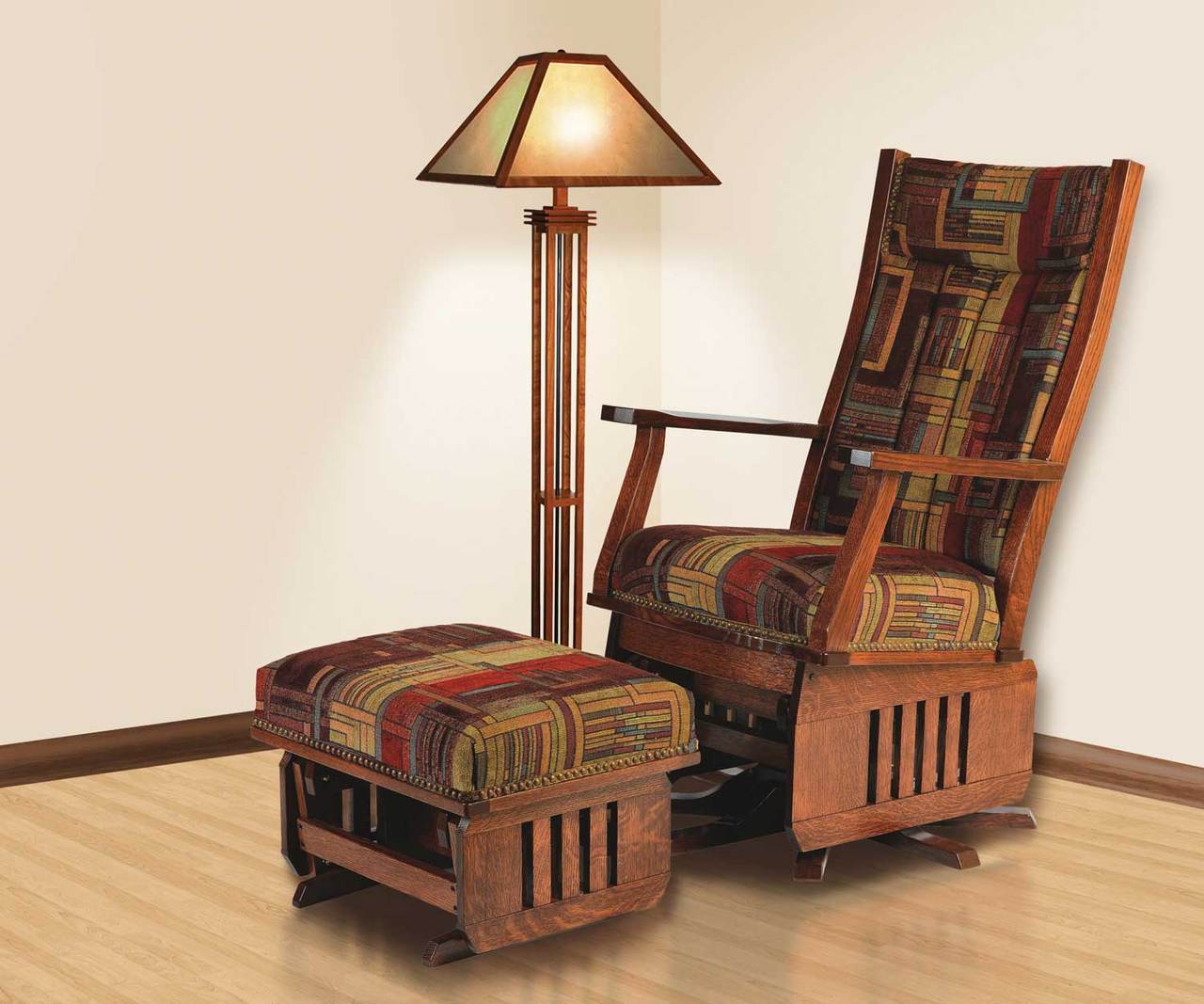 Mission Gliding Ottoman with Slat Sides
