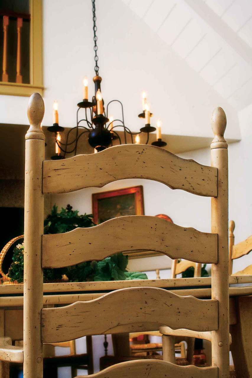 French Country Ladderback Side Chair