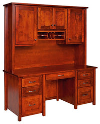 Shelton Double Pedestal Desk w/Hutch
