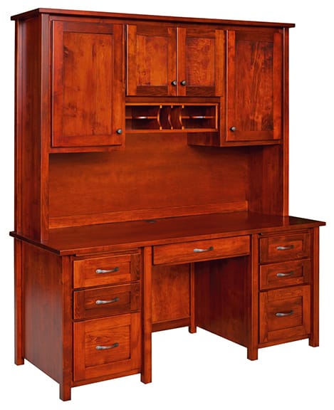 Shelton Double Pedestal Desk w/Hutch