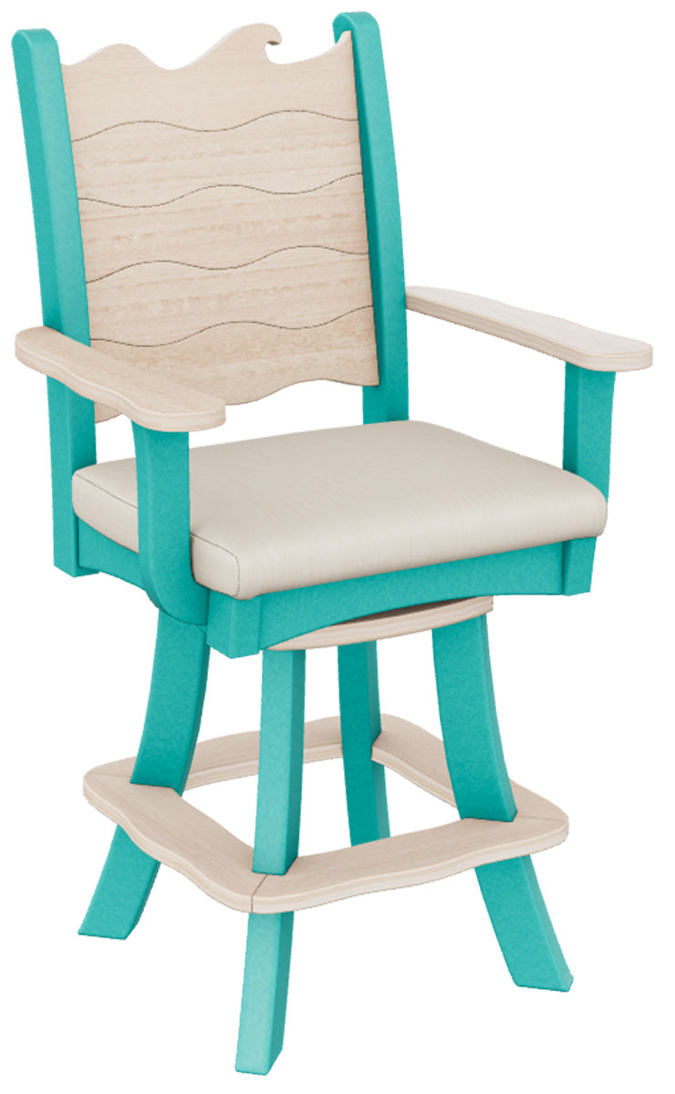 Wave Bar Swivel Arm Chair