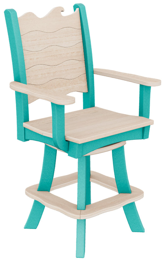 Wave Bar Swivel Arm Chair