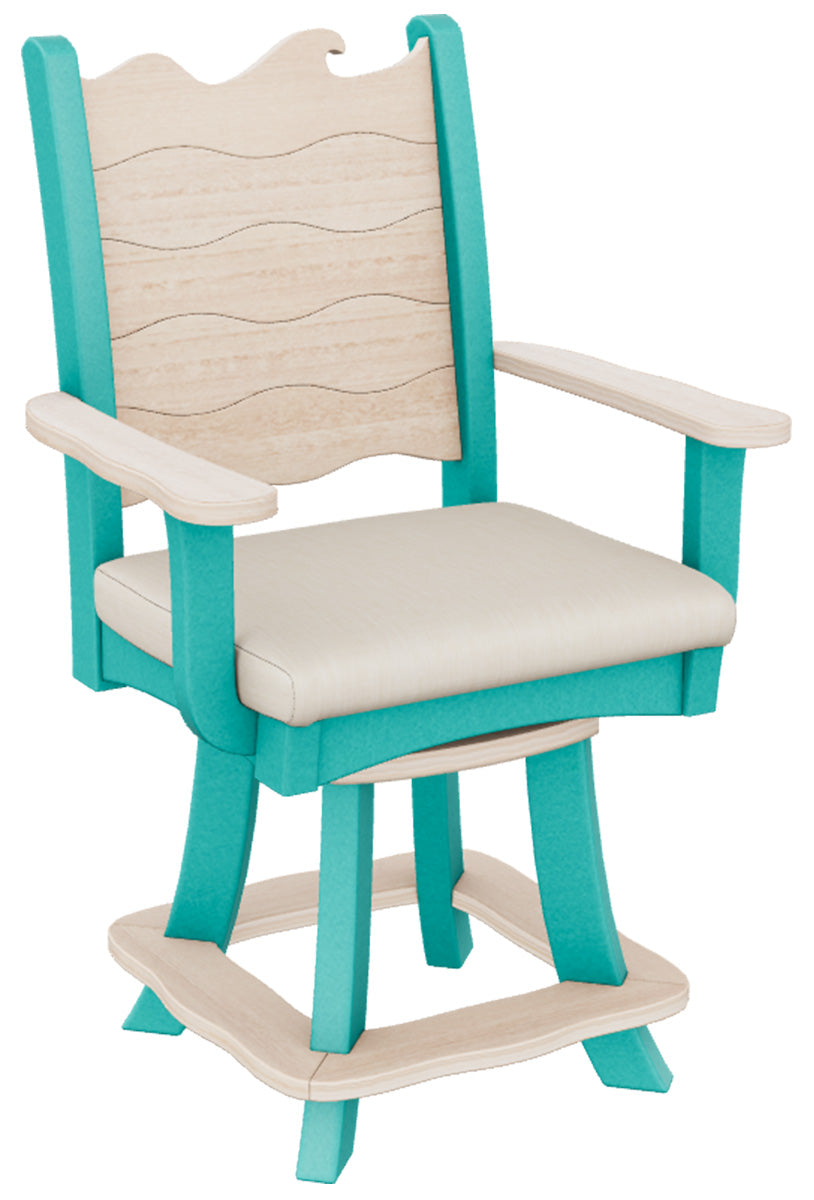 Wave Counter Swivel Arm Chair