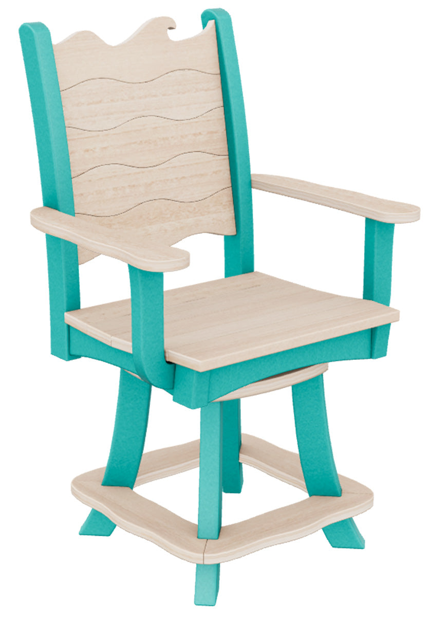 Wave Counter Swivel Arm Chair