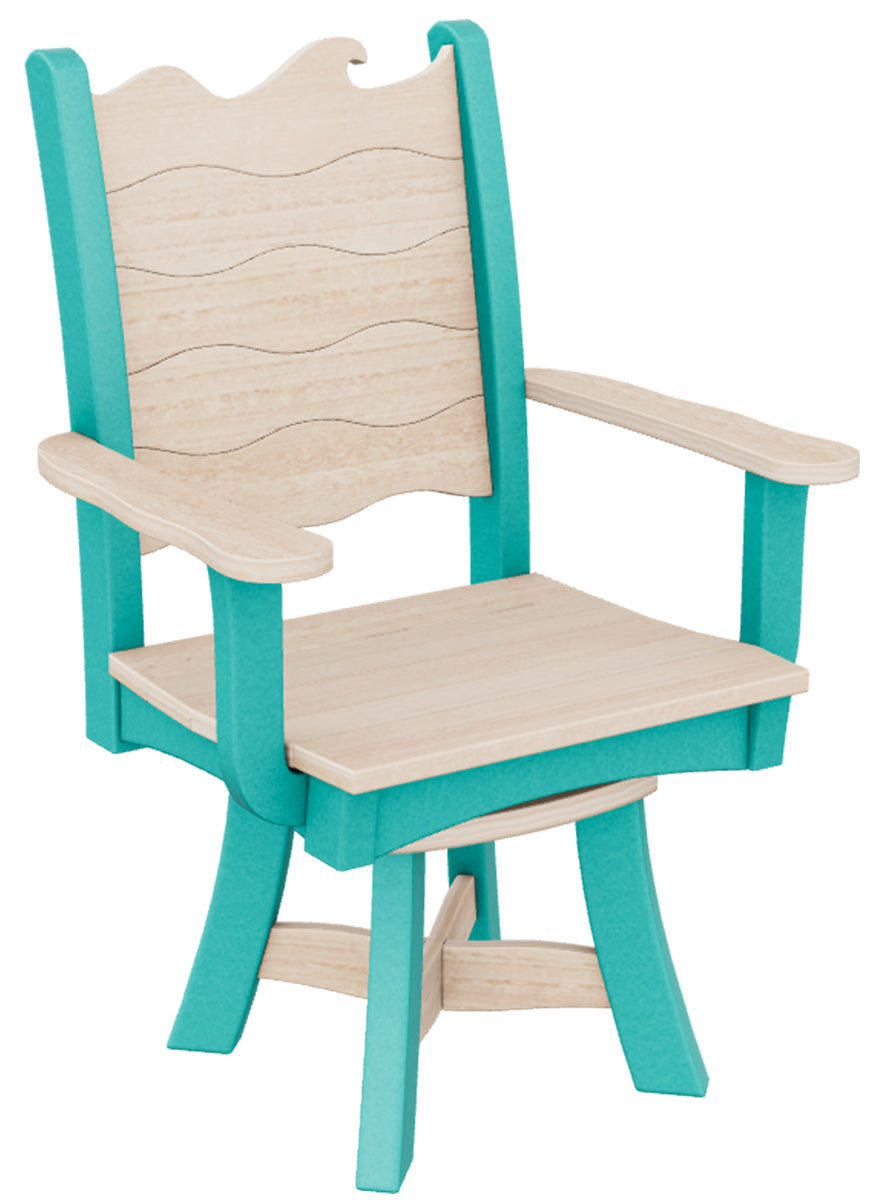 Wave Dining Swivel Arm Chair