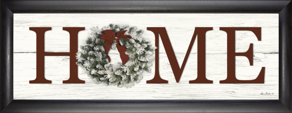 Christmas Home - 12x36 - Simple Black Frame