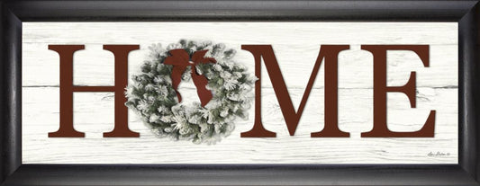 Christmas Home - 12x36 - Simple Black Frame