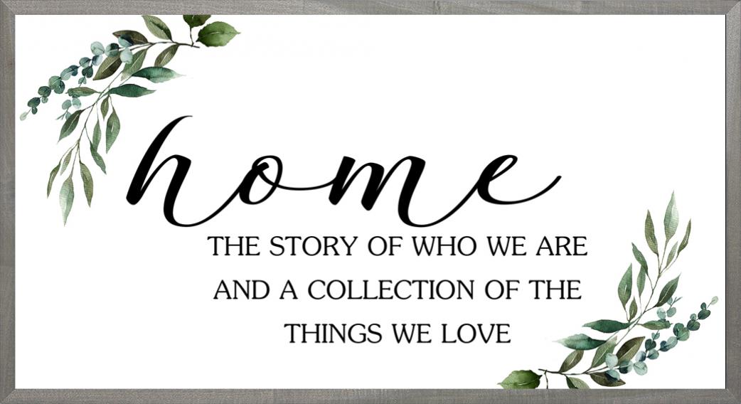 Home Our Story - 16x30 - Farmhouse Gray Frame