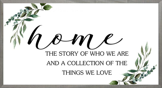 Home Our Story - 16x30 - Farmhouse Gray Frame