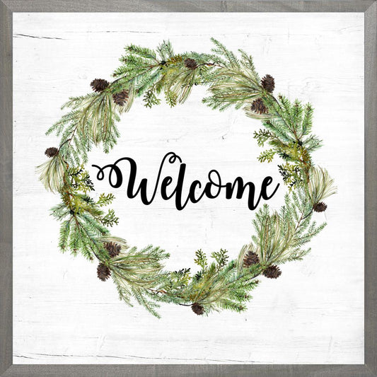 Welcome Wreath Farmhouse Style Artwork