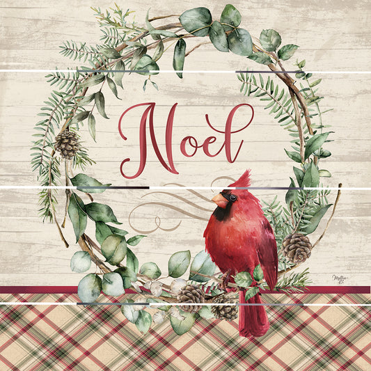 Cardinal Noel - 18x18 - Rustic Pallet Art