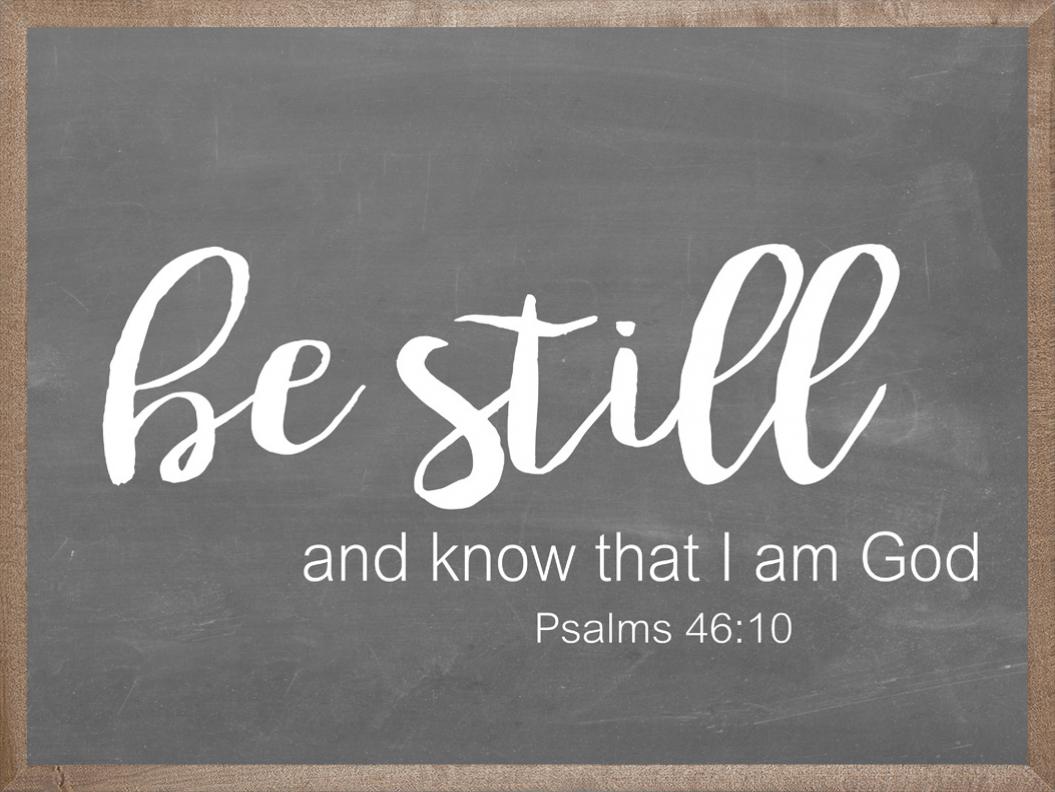 Psalm 46:10 Wall Decor – Rustic Chalkboard-Style Christian Print