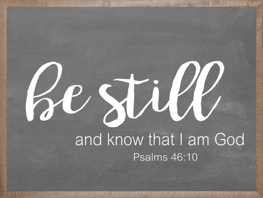 Psalm 46:10 Wall Decor – Rustic Chalkboard-Style Christian Print