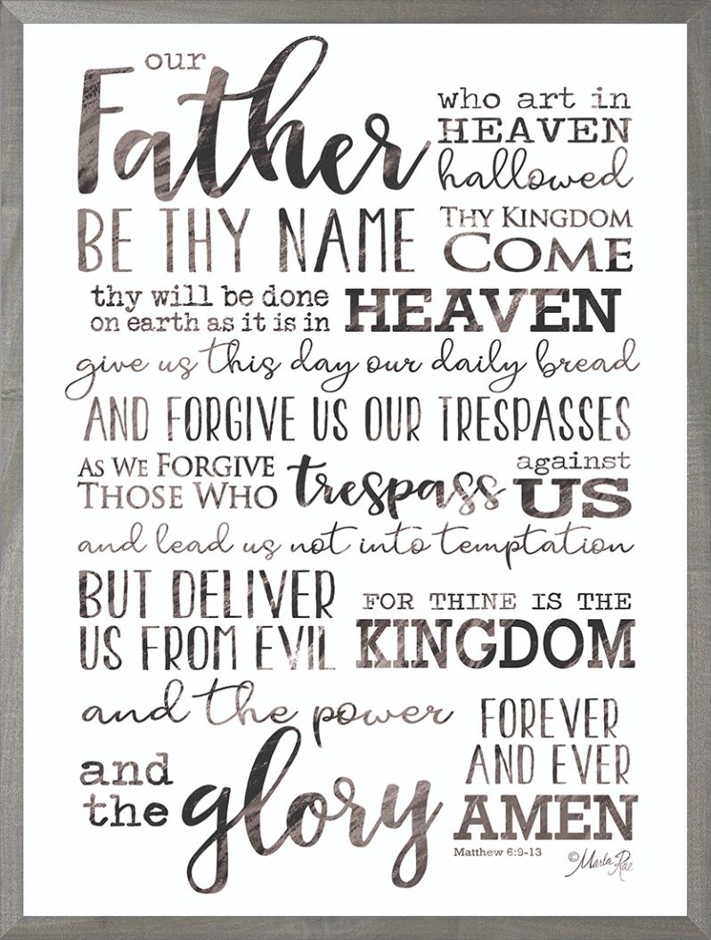 Our Father - 18x24 - Farmhouse Gray Frame