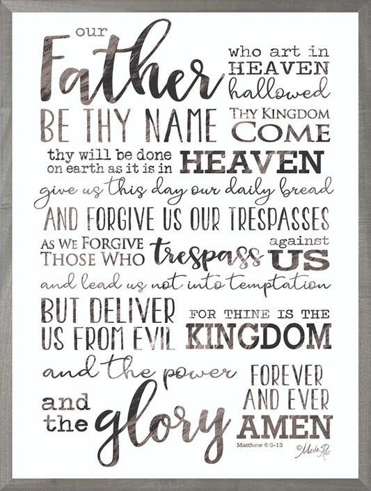 Our Father - 18x24 - Farmhouse Gray Frame