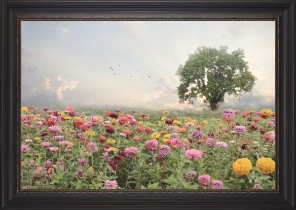 Zinnia Field Landscape Wall Art