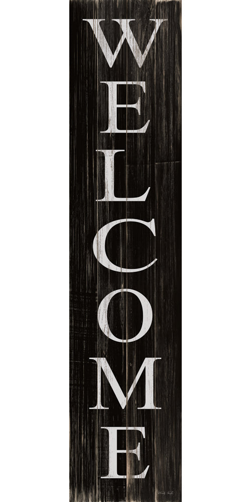 Welcome Sign Rustic Black Porch Sitter - 8" x 43"
