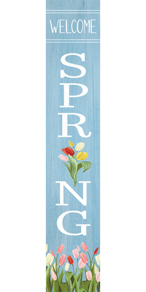 Welcome Spring Porch Sitter - 8" x 43"
